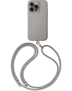 Чехол Coehl Creme Leatherette MagSafe с ремешком для iPhone 16 Pro, серый Uniq