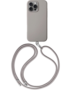 Чехол Coehl Muse Leatherette MagSafe с ремешком для iPhone 16 Pro Max, серый Uniq