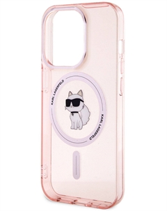 Чехол NFT Choupette для iPhone 15 Pro Max MagSafe, розовый Karl lagerfeld