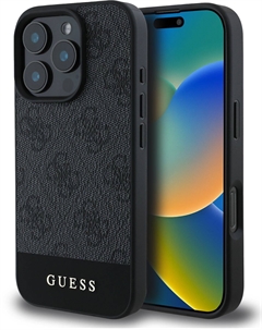 Чехол Bottom для iPhone 16 Pro Max, серый Guess