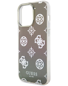 Чехол Peony glitter для iPhone 15 Pro Max, черный Guess