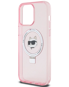 Чехол NFT Choupette Ring для iPhone 15 Pro Max MagSafe, розовый Karl lagerfeld