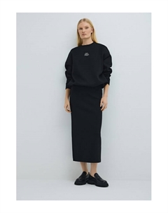 Юбка миди прямого кроя, Черный Ostin