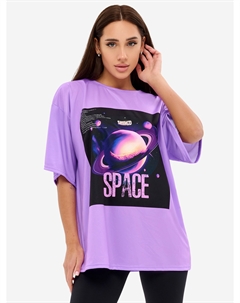 Футболка женская OVERSIZE T-shirt "Saturn", Фиолетовый Bona fide