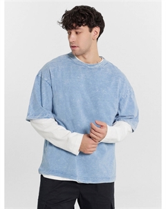 Футболка мужская оверсайз голубая с обработкой эйсид Mark formelle