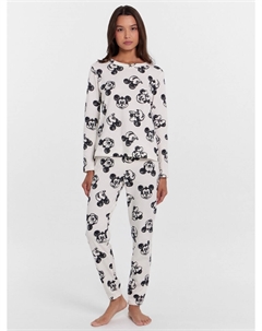 Пижама женская белая с принтом Mark formelle