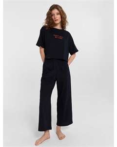 Пижама женская черная с надписью Mark formelle