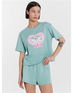 Пижама женская с принтом и надписью Mark formelle