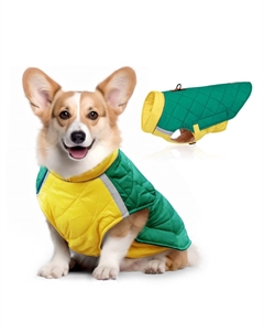 Куртка- попона с мембраной, размер l (дс 35, ог 52, ош 38 см, вес 8-11 кг), желто-зеленая Пижон