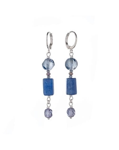 Серьги Alba, с кианитом и кристаллами Lanzerotti