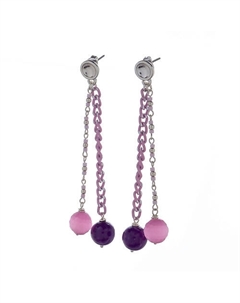 Серьги, Monroe, с фосфосидеритом и кошачьим глазом Lanzerotti