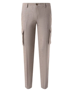 Брюки-карго из шерсти и льна Corneliani