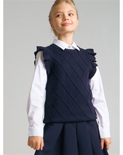 Жилет вязаный для девочки School by playtoday