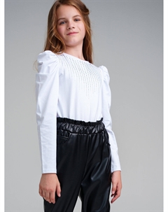 Фуфайка трикотажная для девочек (футболка с длинными рукавами) School by playtoday