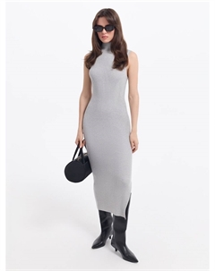 Трикотажное платье с разрезом и воротником-стойкой Love republic