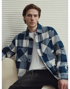 Рубашка в клетку из фланели Sela