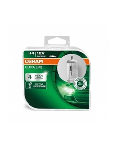 Лампа галогенная H4 Ultra Life 12V 60/55W, 2шт., 64193ULT-HCB (пу.2) Osram