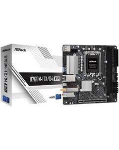 Материнская плата mini-ITX B760M-ITX/D4 WIFI (LGA1700, Intel B760, 2*DDR4 (5333+), 4*SATA3 6G, M.2, PCIe, Glan, WiFi, BT, VGA, HDMI, DP, USB Ty Asrock