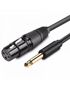 Кабель AV131 20721_ 6.35 Male To XLR Female, 5м, черный Ugreen