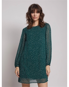 Шифоновое мини платье с длинным рукавом Zolla