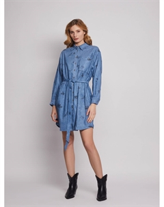 Вельветовое платье-рубашка с поясом Zolla