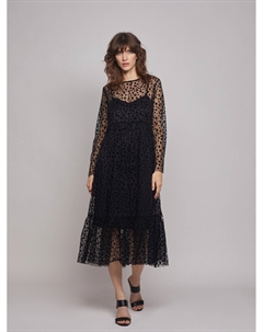 Двойное платье из сетки и нижней комбинации Zolla