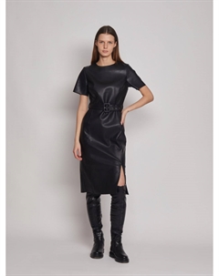 Платье из экокожи с разрезом Zolla