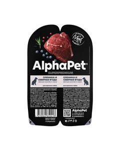 Superpremium пауч для взрослых собак (кусочки в соусе) (Оленина и ягоды, 100 г.) Alphapet