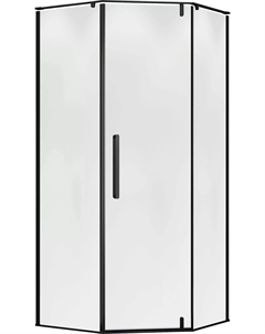 Душевой уголок Альба 04 1000х100 профиль черный, стекло прозрачное Terminus