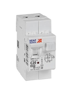 Выключатель автоматический КЭАЗ D63-22C20-AC-У3 OptiDin двухполюсный (2P/2П) 20А C 4,5 кА (D63-22C20-AC-У3 ) Кэаз