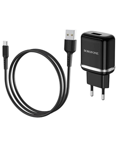 Сетевое зарядное устройство Borofone High BA36A, 18 Вт, USB, Quick Charge, 3А, белый (6931474716019), кабель USB Type-C