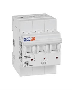 Выключатель автоматический КЭАЗ BM63-3C20-4.5-УХЛ3 OptiDin трехполюсный (3P/3П) 20А C 4.5кА (326813) Кэаз