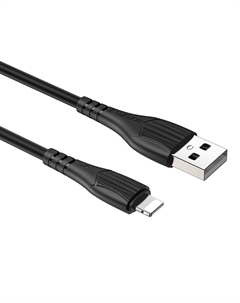 Кабель USB(Am)-Lightning 8-pin(M), 1 м, черный, Borofone Wieldy BX37 (6931474720856)