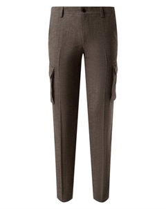 Брюки-карго из шерсти и льна Corneliani