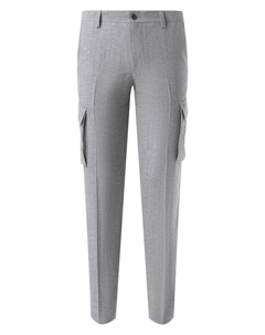 Брюки-карго из шерсти и льна Corneliani