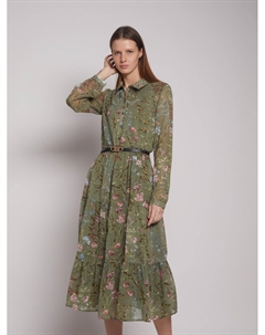 Шифоновое платье-рубашка с цветочным принтом Zolla