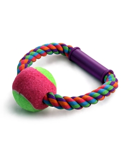 Игрушка для собак Верёвка-кольцо с ручкой, мяч (16,5 см.) Триол