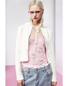 Лонгслив сетчатый с принтом из страз Befree