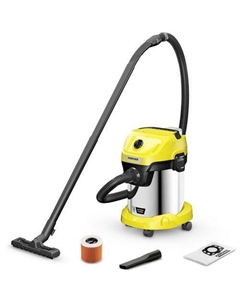 Строительный пылесос WD 3-18 S V-17/20, аккумуляторный, желтый, без АКБ, без ЗУ Karcher