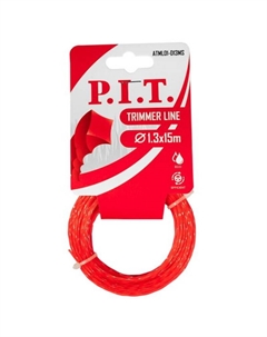 Леска для триммера ATML01-D13MS, квадрат крученый 15 м x 1,3 мм, картон P.i.t.