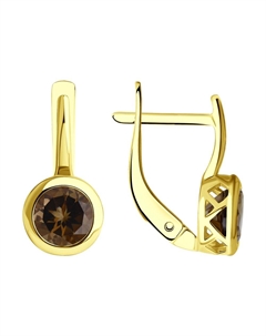 Серьги из желтого золота с раухтопазами Sokolov