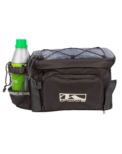 Сумка на багажник, с боковыми карманами+отделениее д/фляги с плеч. ремнем, со светоотр. элемент. V=1, 5-122323 M-wave