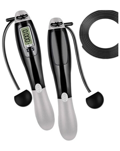 Скакалка Fit, с электронным счетчиком прыжков, 300 см, черная (SPRPWCBL) Unix