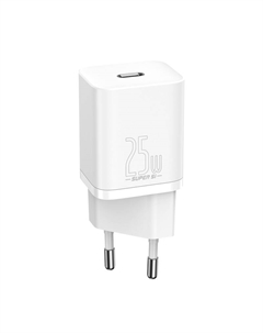 Сетевое зарядное устройство BASEUS Super Si Quick Charger 1C 25W CCSP020102 25 Вт, EU, USB type-C, Quick Charge, PD, белый (CCSP020102) Baseus