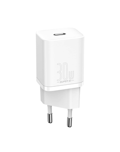 Сетевое зарядное устройство BASEUS Super Si quick charger 1C 30W CCSUP-J02 30 Вт, EU, USB type-C, Quick Charge, PD, белый (CCSUP-J02) Baseus