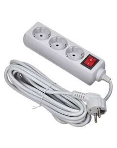 Сетевой фильтр 300SL-5-G, 3-розетки, 5 м, серый Buro