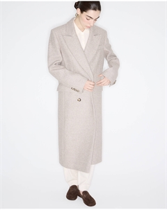 Пальто двубортное бежевого цвета 2mood