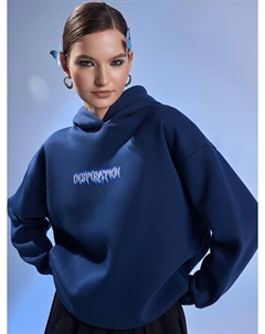 Худи женское синее с принтом Mark formelle