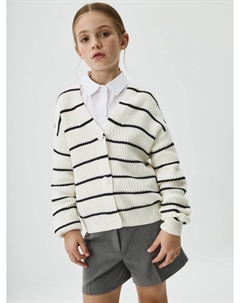 Вязаный кардиган в полоску для девочек Sela