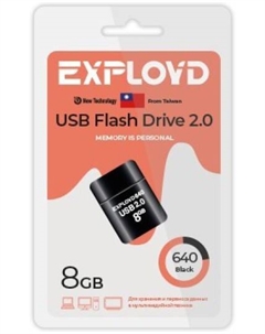 Накопитель USB 2.0 8GB EX-8GB-640-Black 640 чёрный Exployd